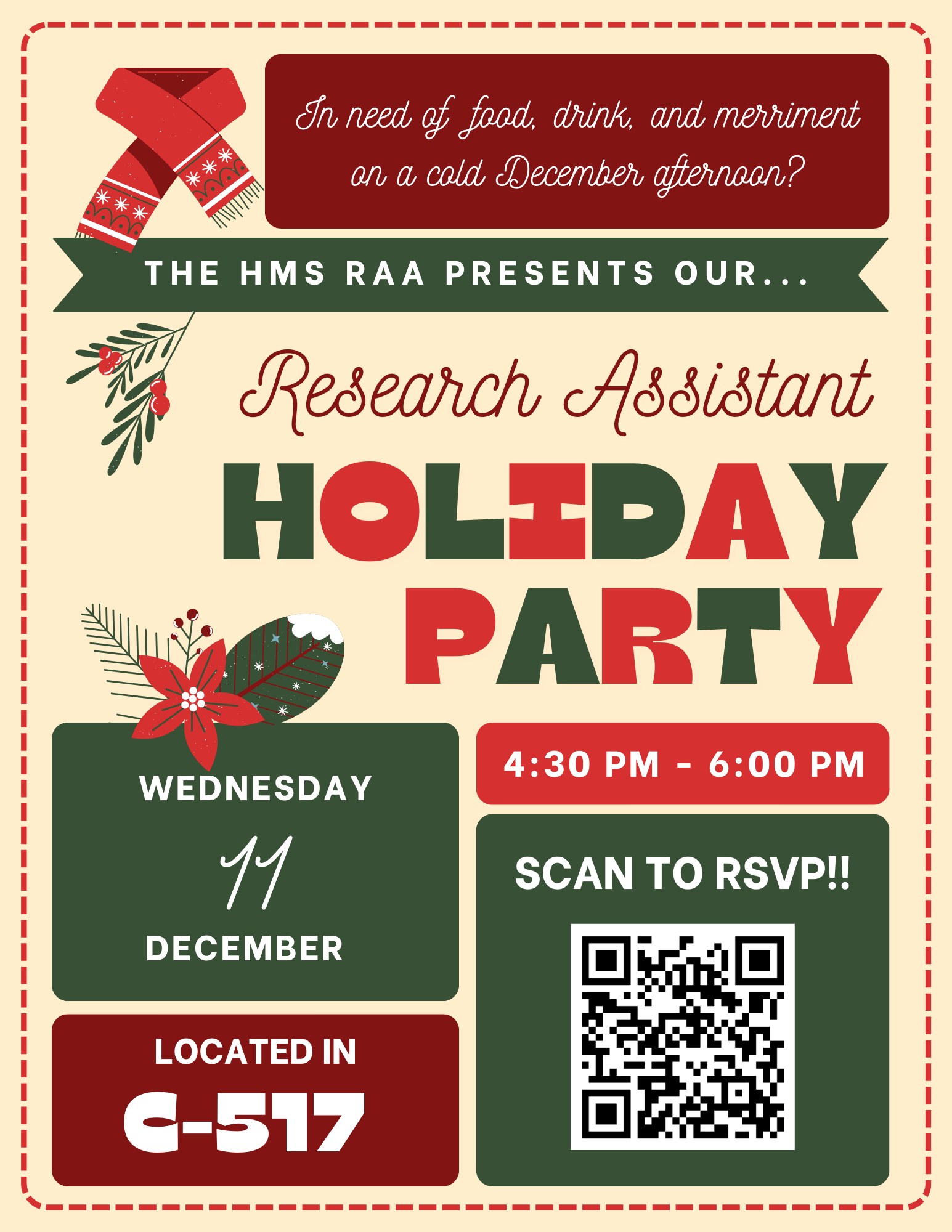 RA Association Holiday Party invitation
