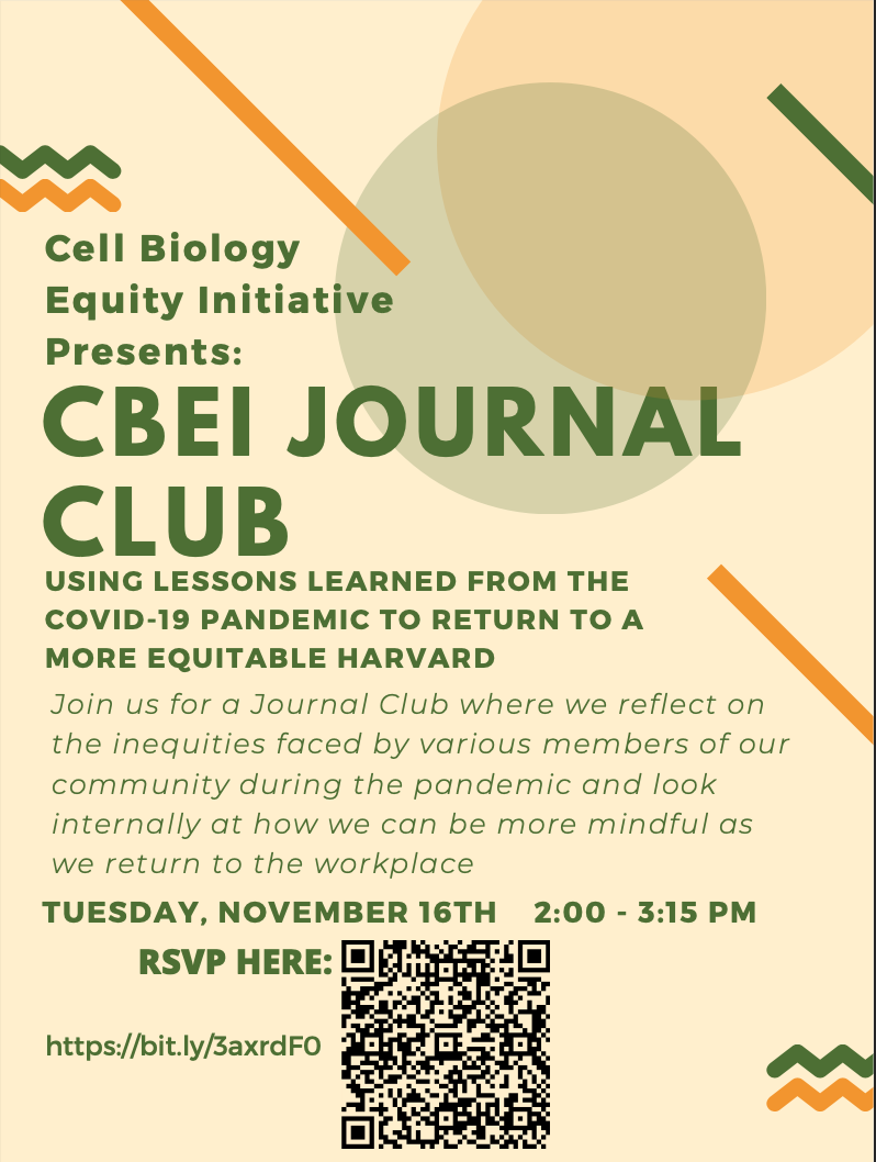 Details of the dates of the CBEI journal club. The same information is provided as image text below