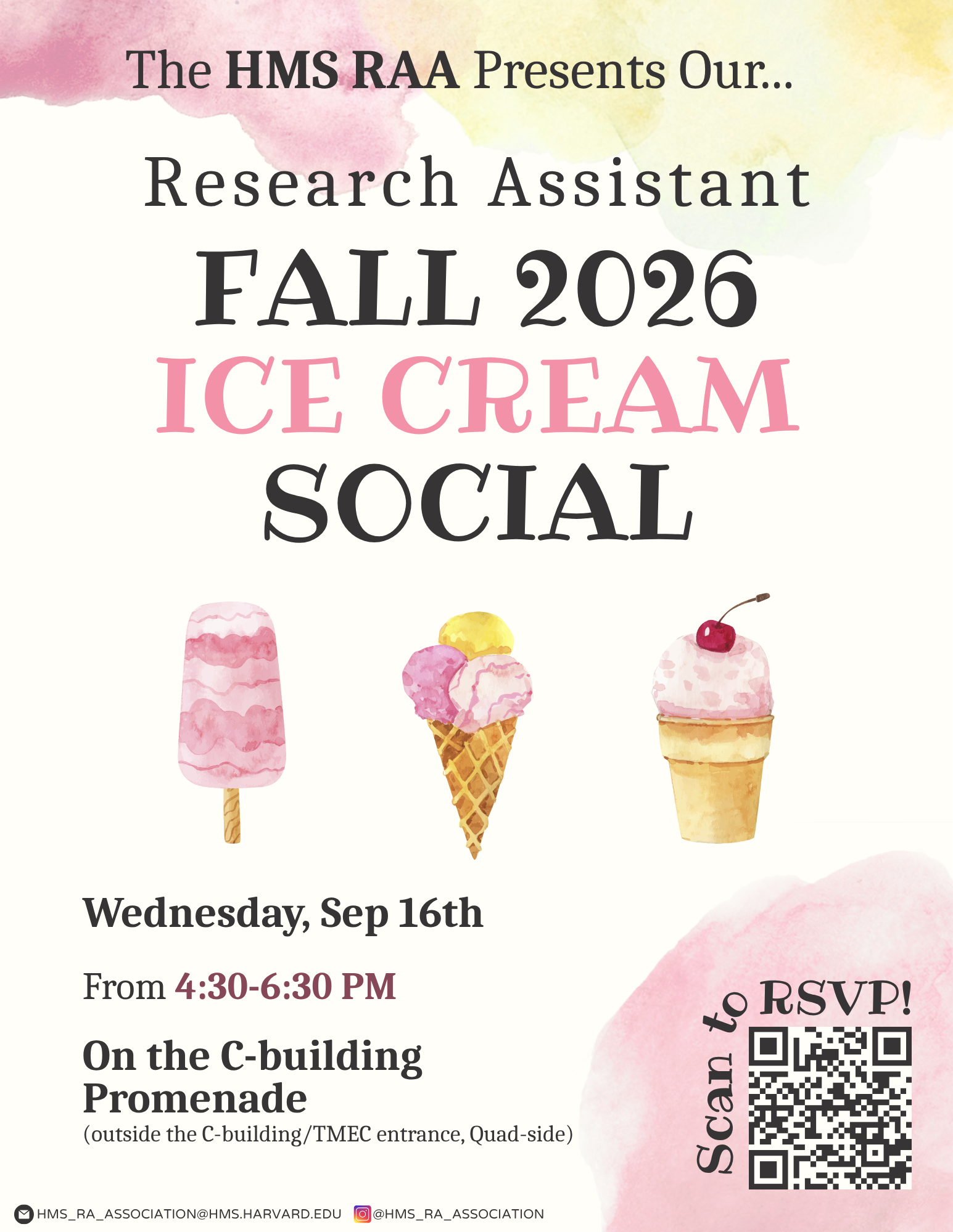 Fall 2026 Ice Cream Social Wednesday, Sept 16th