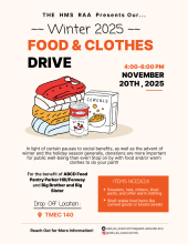 Winter 2025 Food & Clothing Drive flyer
